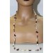 Perlenkette Edelsteinkette Achat Bergkristall Amethyst Rosenquarz 90cm 
