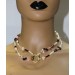 Perlenkette Edelsteinkette Achat Bergkristall Amethyst Rosenquarz 90cm 