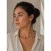 Perlenkette Edelsteinkette Achat Bergkristall Amethyst Rosenquarz 90cm