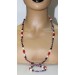 Perlenkette Edelsteinkette Amethyst Karneol Länge 90cm