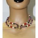 Perlenkette Edelsteinkette Amethyst Karneol Länge 90cm