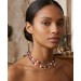 Perlenkette Amethyst Karneol Natur Edelsteine
