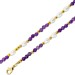 Perlenkette mit Edelsteinen Süßwasser Zuchtperlen lila Amethyste