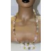 Perlenkette Edelsteinkette grauer gelber Achat Rosenquarz Edelsteine