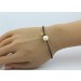 Perlenarmband Süßwasserperle schwarze Spinell Edelsteine Silber vergoldet