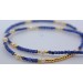 Perlenkette 47cm Süßwasserperlen Natur Lapislazuli