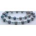 Perlenkette 47cm Akoyaperlen Natur Aquamarin Silber 925