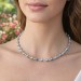 Perlenkette 47cm Akoyaperlen Natur Aquamarin Silber 925
