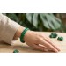 Malachit Armband grün schwarzer Natur Malachit 140ct Stretchband