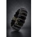 Obsidian Armband schwarz goldene nat. Edelsteine 265ct