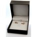 Schmuck Ohrring Box Leder grau 88x96x52mm Verpackung