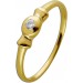 Antiker Brillant Ring Gelbgold Weißgold 585 14 Karat 1 Diamant Brillant Schliff 0,02ct W/SI Ringgröße 17mm