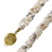 Antike Perlenkette 6-reihig von 1970 Top Zustand feine Japanische Biwaperlen Reiskorn Pfirsich-grau-rose-weißes Perlen Lustre Gelbgold 585 Kugel Schließe