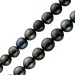 Tahiti Perlen Kette 43cm Top Lüster leicht unrund schwarz bis Anthrazit leuchtend 9mm bis 11,5mm Silber 925 Karabiner