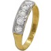 Antiker Memoire Alliance Ring Gelbgold 8 Karat 333 4 Diamanten Brillantschliff  TW/SI Total 0,80ct