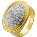 Brillant Designerring Gelbgold Weißgold 750 18 Karat 55 Diamanten Brillantschliff Total 0,50ct TW/SI