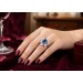Saphir Ring Platin 950 blauer Edelstein 10.50ct. Diamanten 3.50ct.