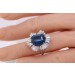 Saphir Brillant Edelstein Ring Platin 950 blauer Saphir 10,50ct. unbehandelt 40 Diamanten Trapezschliff 3,50ct.TW/VVSI mit Edelsteinzertifikat aus Idar-Oberstein