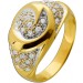 Designer Diamant Ring Gelbgold 750 18 Karat 37 Diamanten Brillantschliff Total 0,74ct TW/VVS