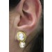Achat Gemmen Ohrstecker Gelbgold 750 18K Antikschmuck