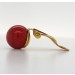 Korall Ohrclips Double vergoldet rote Edelsteine Antikschmuck