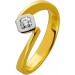 Diamantring Gold Weißgold 750 18K Solitär Diamant 0.19ct. 