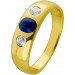 Ring Gelbgold 585 Brillanten 0.30ct TW VSI blauer Saphir 0.70ct 
