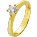 Verlobungsring Gelbgold 585 14K Solitär Diamant 0.50ct GIA Zertifikat