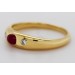 Ring by WEMPE Gelbgold 750 roter Rubin 0.70ct. Brillanten 0.06ct