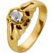 Solitärring Gelbgold 585 Diamant 0.80ct antik