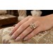 Cocktail Brillantring Gold 750 18K Diamanten Antikschmuck
