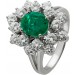 Smaragd grüner Ring 1.40ct Weißgold 750  Brillanten 1.19ct ca