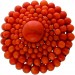 Brosche Silber 835 Sardische Korallen orange-rot antiker 