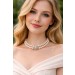 Perlen Collier 38cm Weißgold 750 18K Choker Akoyaperlen 9mm Saphire