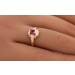 Solitärring Gelbgold 585 rote Rubin Synthese 1.00ct. antik