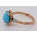 Türkis Ring Rosegold Weißgold 750 18K Antikschmuck 