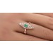 Ring Gelbgold 585 grüner Smaragd 0.35ct. Diamanten 0.80ct.