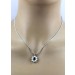 Saphir Anhänger Weißgold 585 14K blauer Edelstein Diamanten 0.90ct.