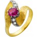 Ring Gelbgold 750 pinker Spinell 0.85ct. Diamanten 0.11ct. W SI 
