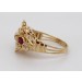 Rubin Ring Gold 750 18K roten Edelsteine Diamanten Antikschmuck
