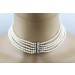 Perlenkette 37cm Weißgold 585 14K Akoyaperlen Diamanten Antikschmuck