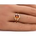 Citrin Ring Gold 585 14K orange Edelstein Antikschmuck