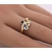 Saphir Ring Gold 585 14K Diamant Blautopas blauer Edelstein 