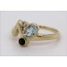 Saphir Ring Gold 585 14K Diamant Blautopas blauer Edelstein 