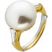 Perlen Ring Gold 750 18K Südsee Perle Diamanten 0.50ct.