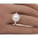 Perlen Ring Gold 750 18K Südsee Perle Diamanten 0.50ct.