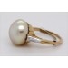 Perlen Ring Gold 750 18K Südsee Perle Diamanten 0.50ct.