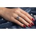 Saphir Ring Weißgold 585 14K Diamanten Antikschmuck