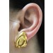Designer Ohrclips Ohrringe Gold 750 18 Karat Blattdesign