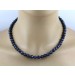 Saphirkette blaue Saphire 8mm  47cm Silber 925 Karabiner
